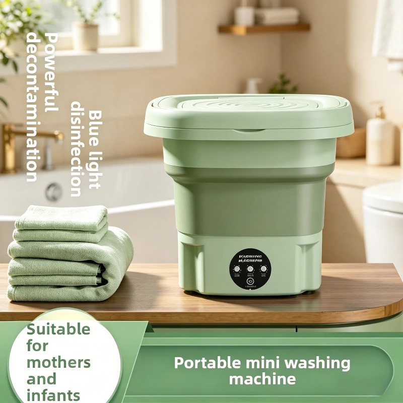 Baby Clothing Washing Machine - Mini Lavatrice Portatile Pieghevole con Centrifuga,
