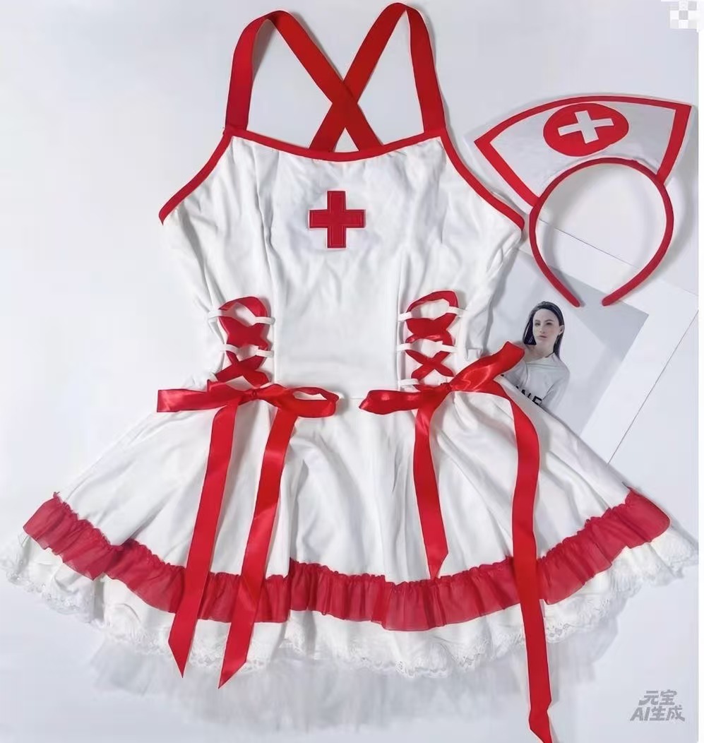 Baby Sleep Suit - Costume Sexy da Infermiera, Lingerie Rossa